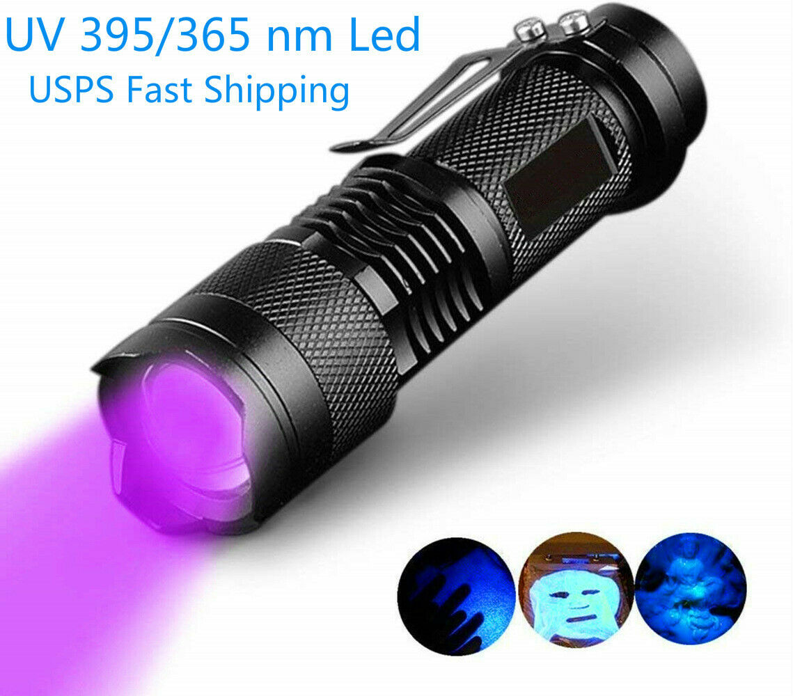 Uv Ultra Violet Led Flashlight Blacklight Light 395/365 Nm Inspection Lamp Torch