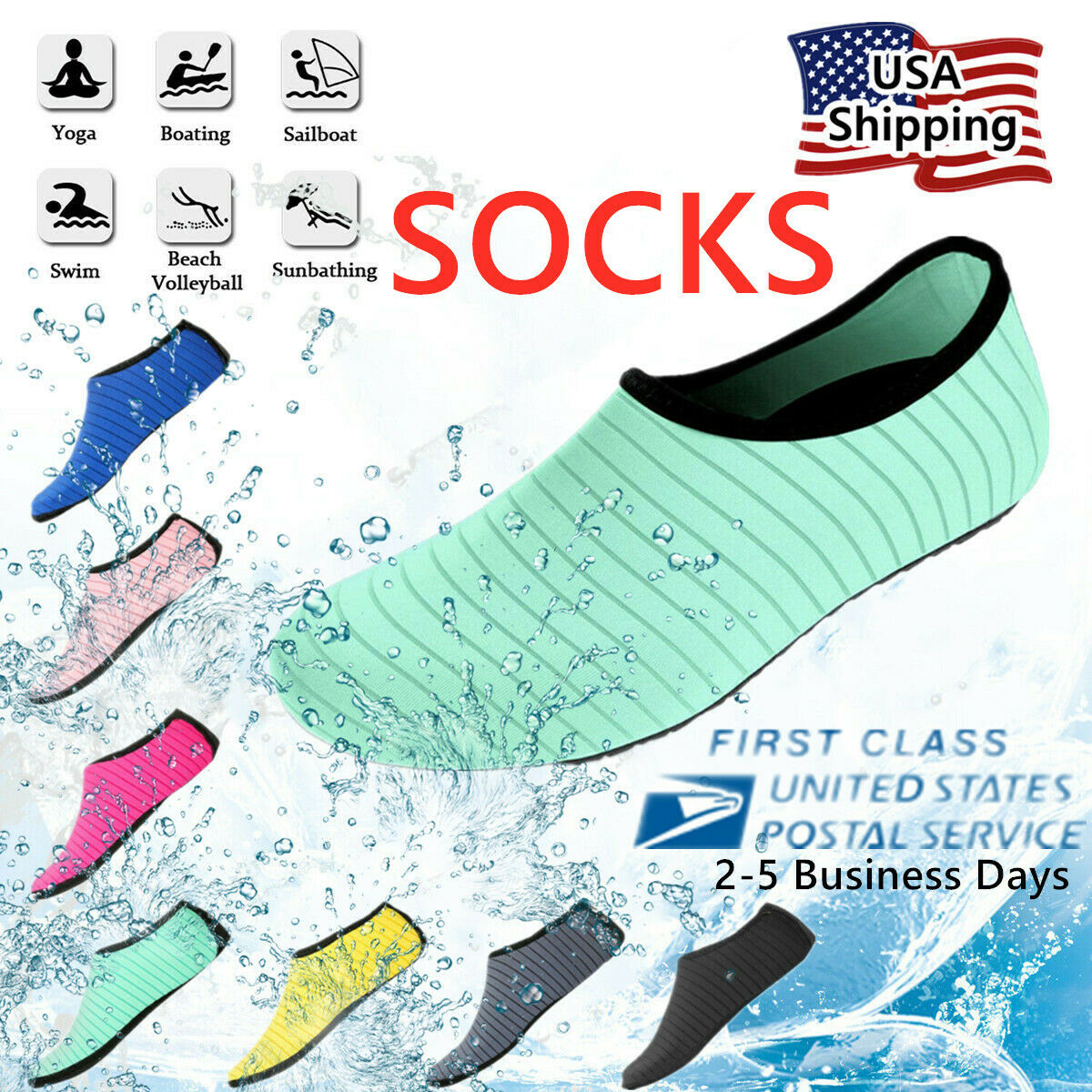 Water Socks Barefoot Skin Shoes Quick-dry Aqua Beach Water Swim Sports Vacation