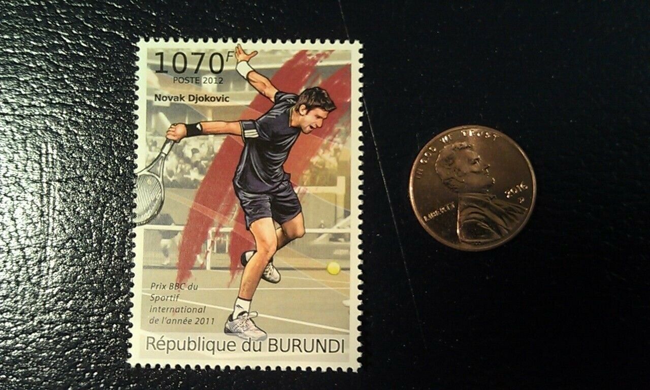 Novak Djokovic Tennis 1070f 2012 Republique De Burundi Perforated Stamp Wow