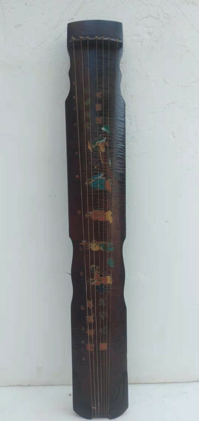 Chinese Wooden Hand-painted Ancient Figure Seven-stringed Guqin - Guqin Singing/