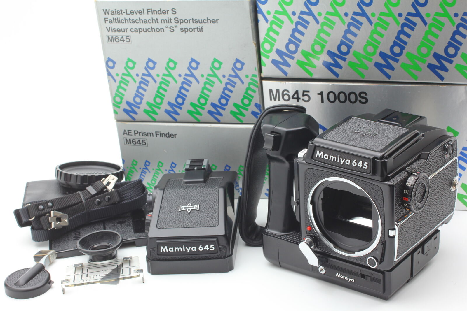 [top Mint Box] Mamiya M645 1000s Camera Late Model Ae+wlf Winder From Japan