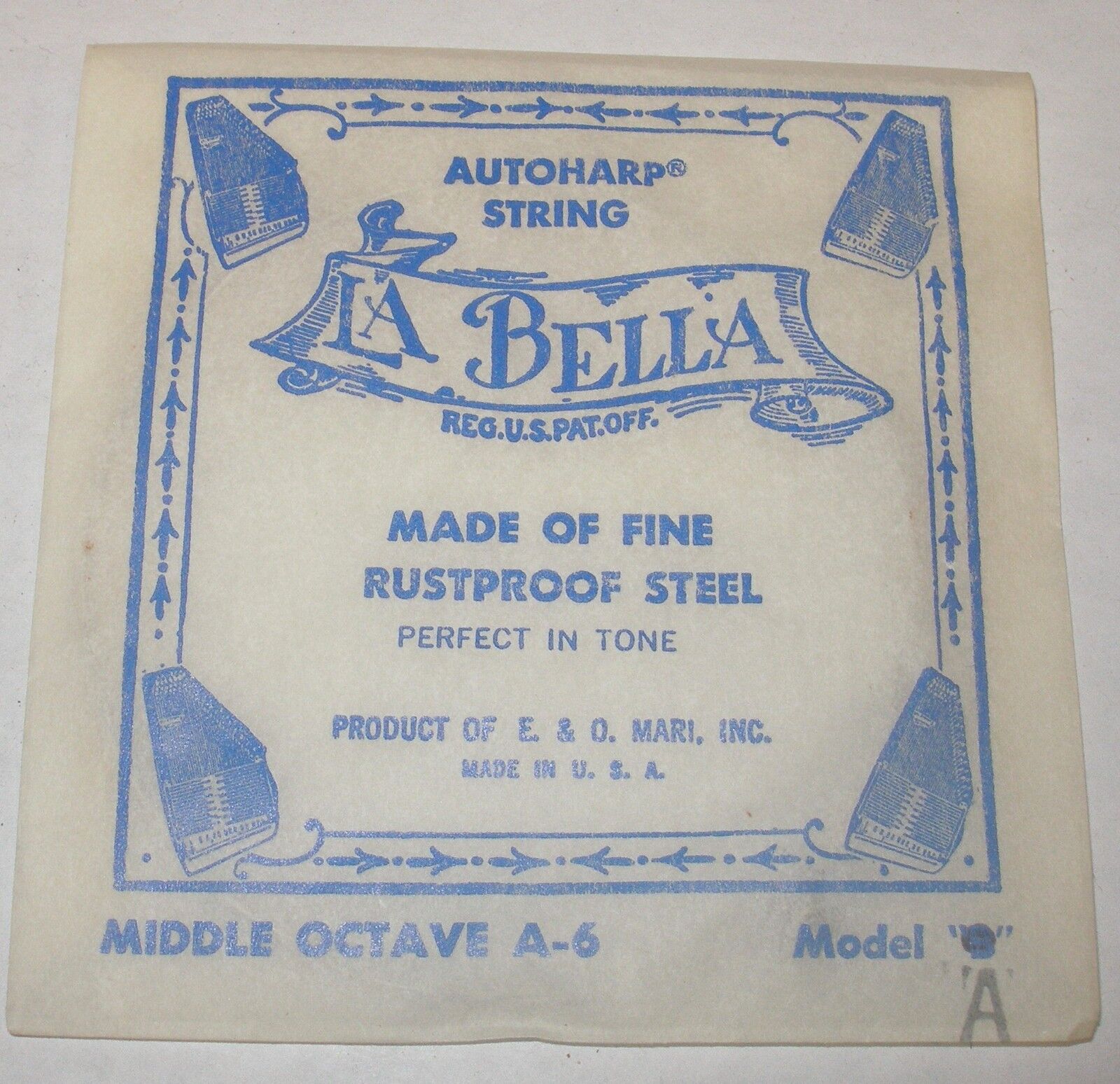 Middle Octave A-6 Labella  Autoharp String Model A  Rustproof Steel