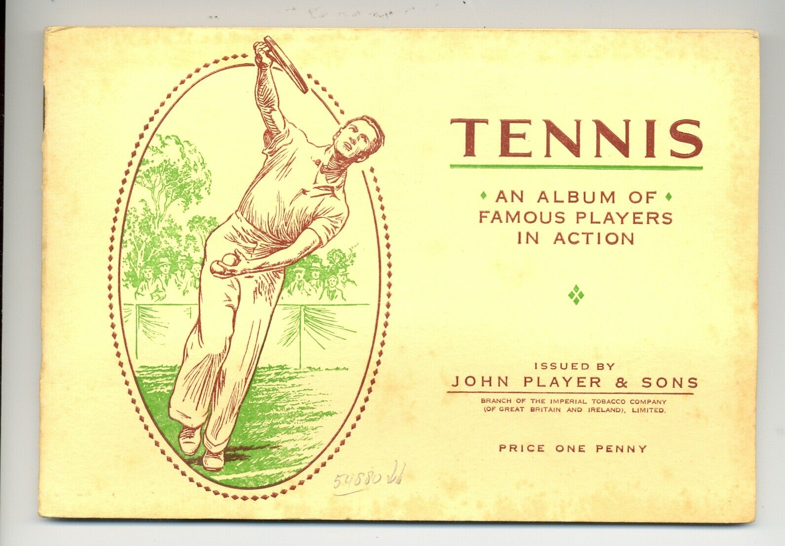 Tennis 1925 John Player- Album 50 Dif Collect Cards -famous Players In Action Vf