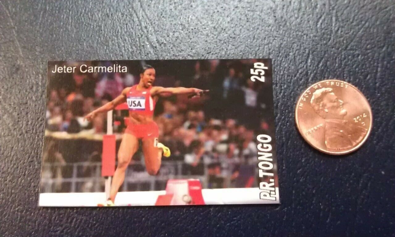 Jeter Carmelita Usa Track & Field Olympic P.r. Tongo Non Perforated Stamp