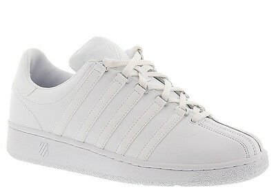 Men K-swiss Classic Vn Leather 03343-101 White White 100% Authentic Brand New