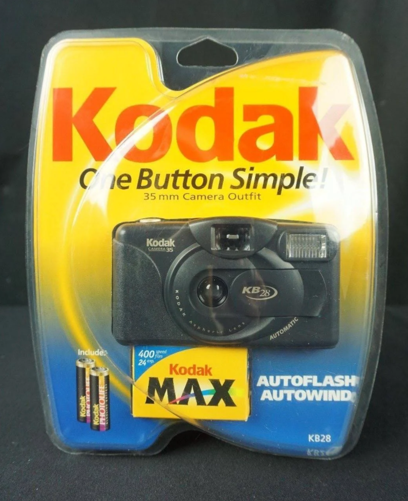 Vintage Kodak Kb28 Point And Shoot Camera 35mm Aspheric Lens Silver Or Black