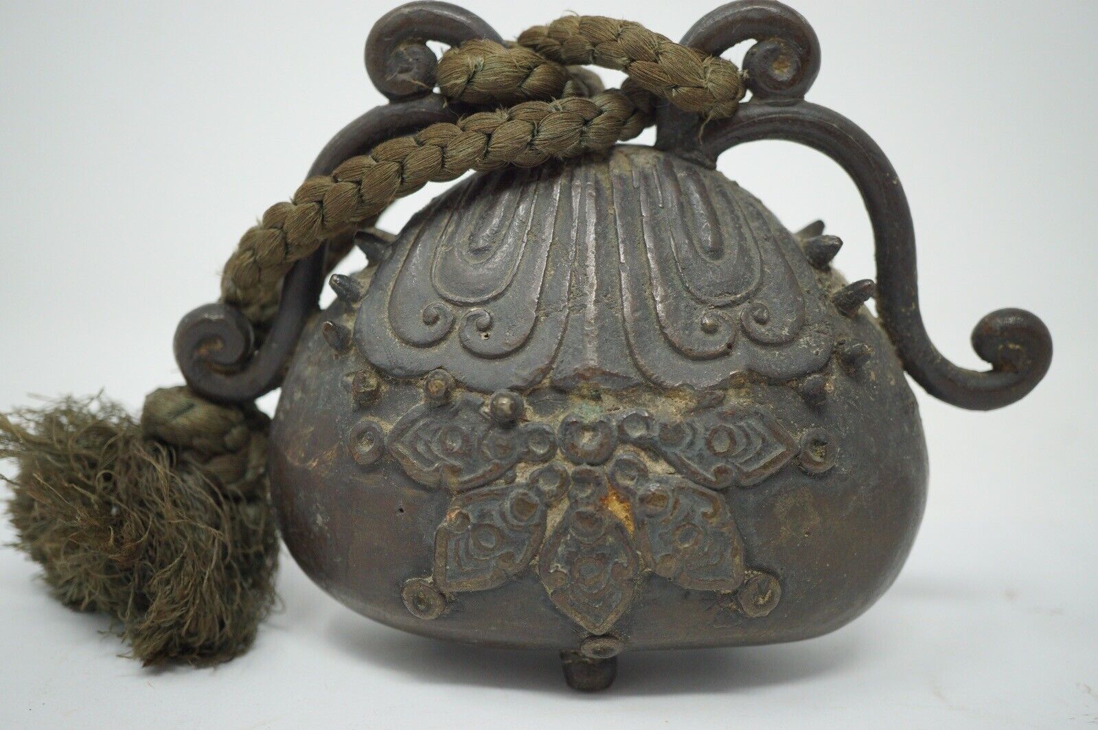 Japanese Antique "tea Ceremony" Bronze Hand Bell From Kyoto Japan 0719c9
