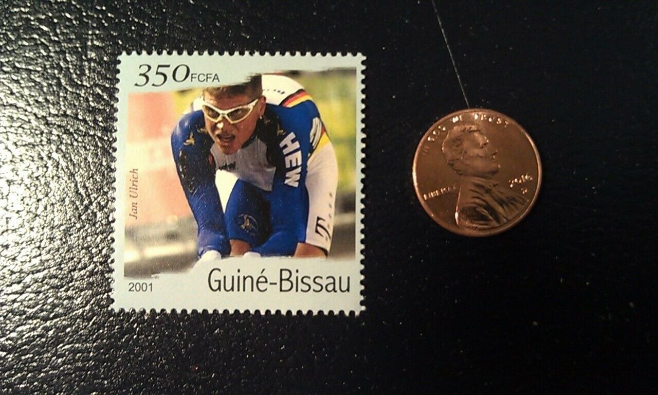 Jan Ulrich 350 Fcfa 2001 Guine-bissau Perforated Stamp Olympics Cycling Cyclist