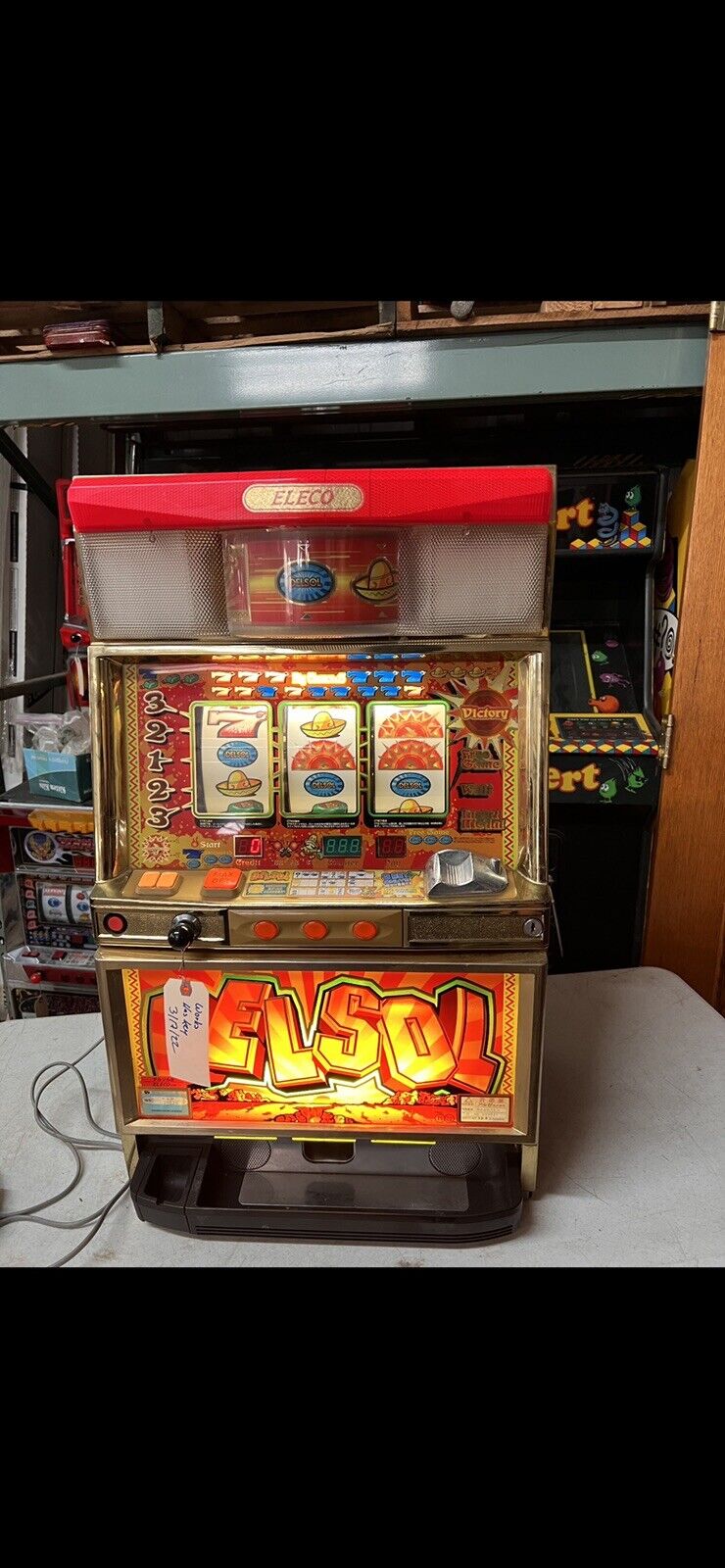 Pachislo Delsol Electo Slot Machine / Clean Serviced / Two Spinning Reels /