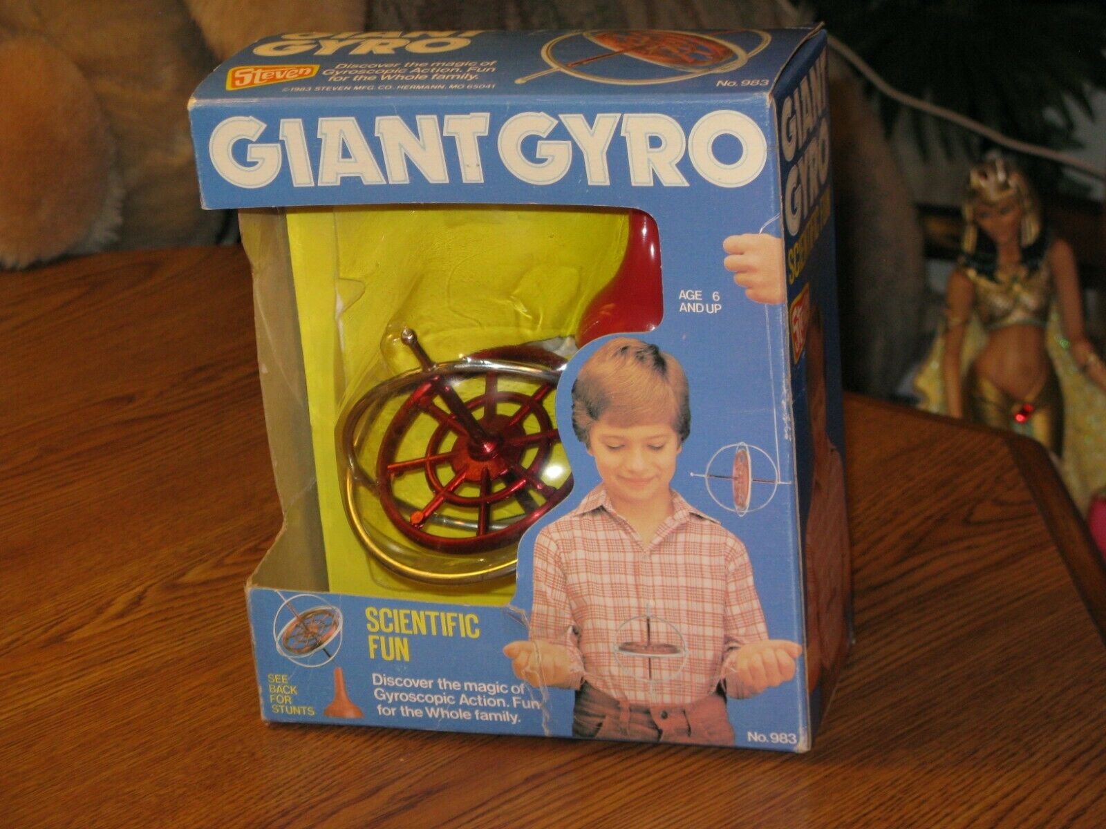 Vintage 1983 Giant Gyro Gyroscopic Scientific Top Toy Mib By Steven Mfg Co.