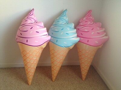 36" Giant Inflatable Ice Cream Cones <<<new>>> Choose Pink, Purple Or Blue