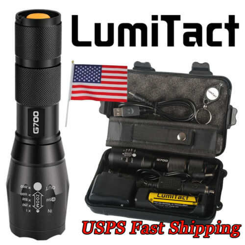 20000lm Genuine Lumitact G700 Cree Led Tactical Flashlight Military Grade Torch
