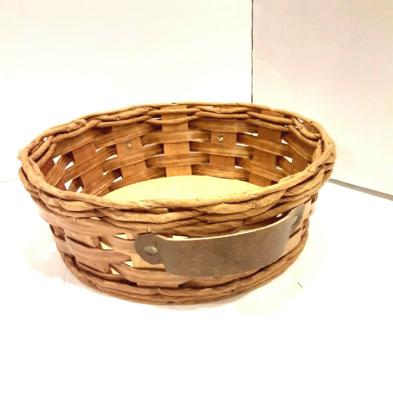 Pyrex Corning Woven Wicker Cork Casserole Holder Basket With Handles Vintage