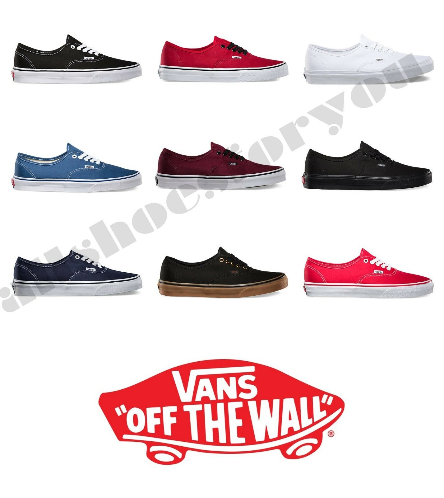 Vans Classic Authentic New  Sizes 4 -13 Canvas  Free Fast Shipping