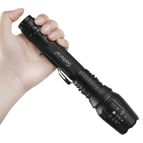 Police 900000lumens T6 5 Modes Zoomable Led Flashlight Aluminum Torch Light Lamp