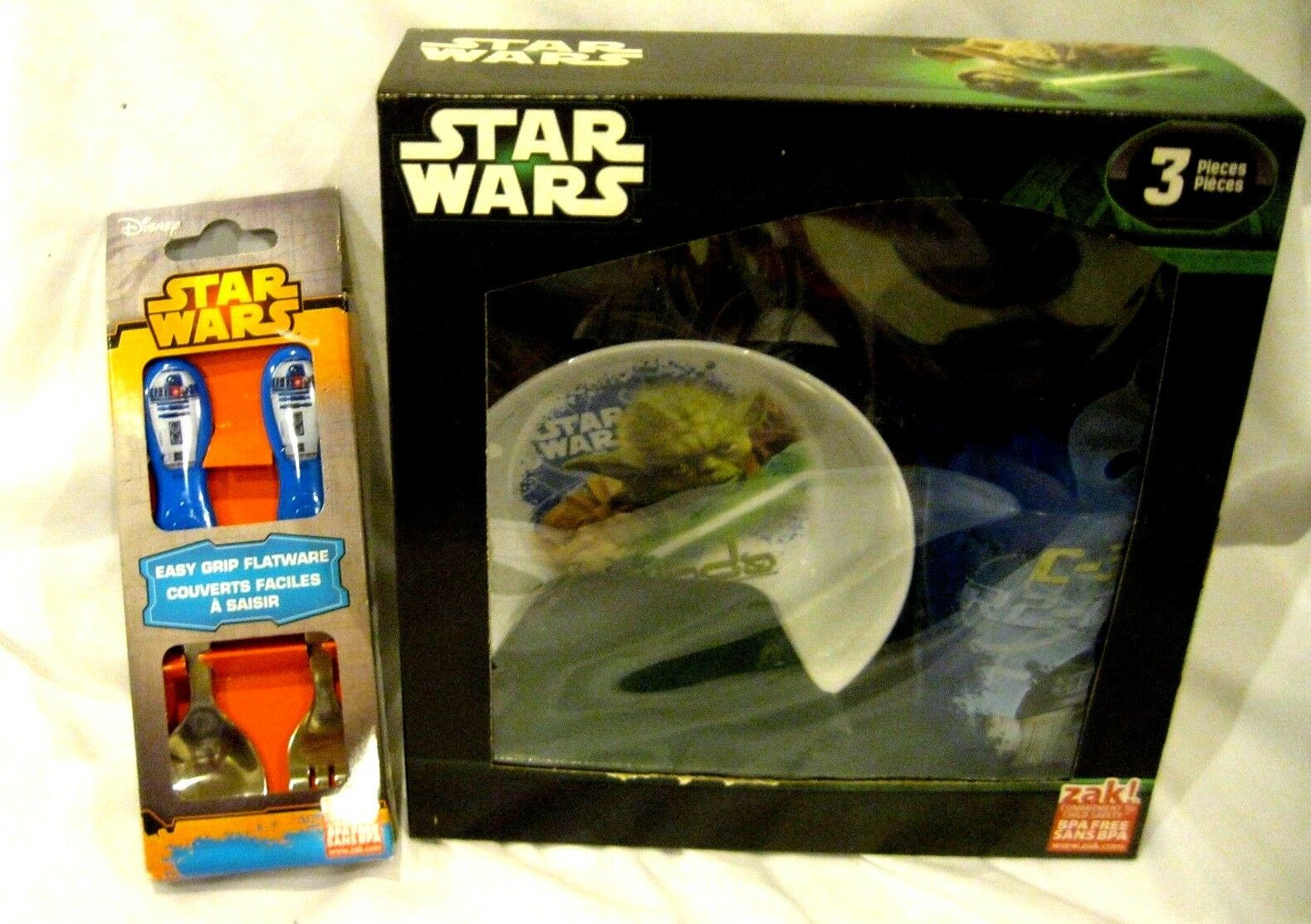 Star Wars Mealtime Dinnerware Set Includes Plate,bowl,cup, And Flatware-new!